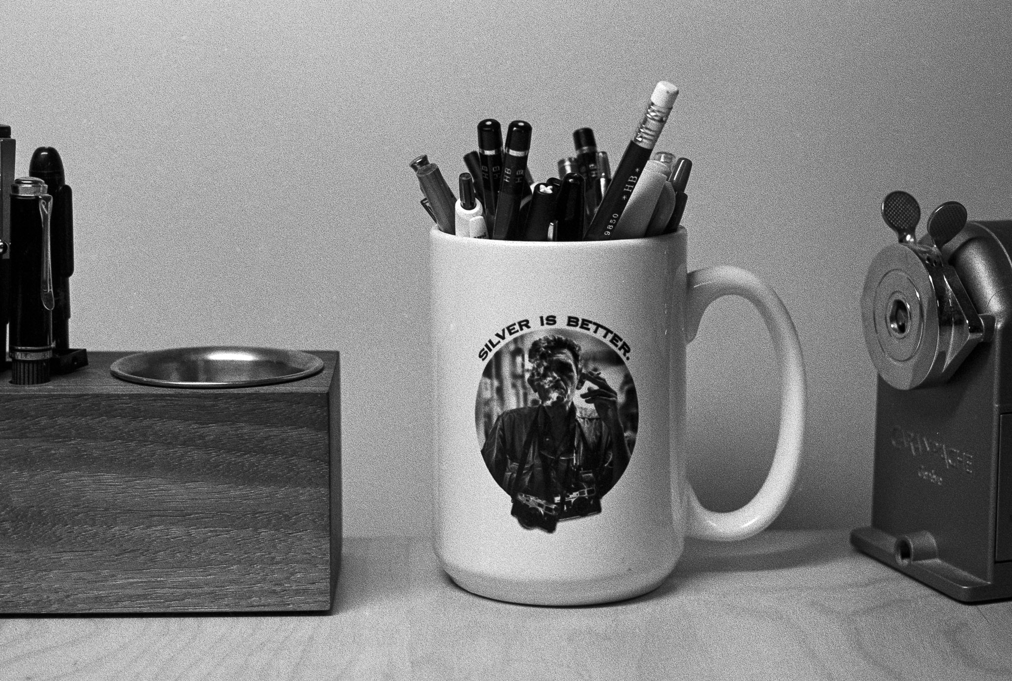 Silver is Better Al Kaplan mug. Leica MP. HP5.