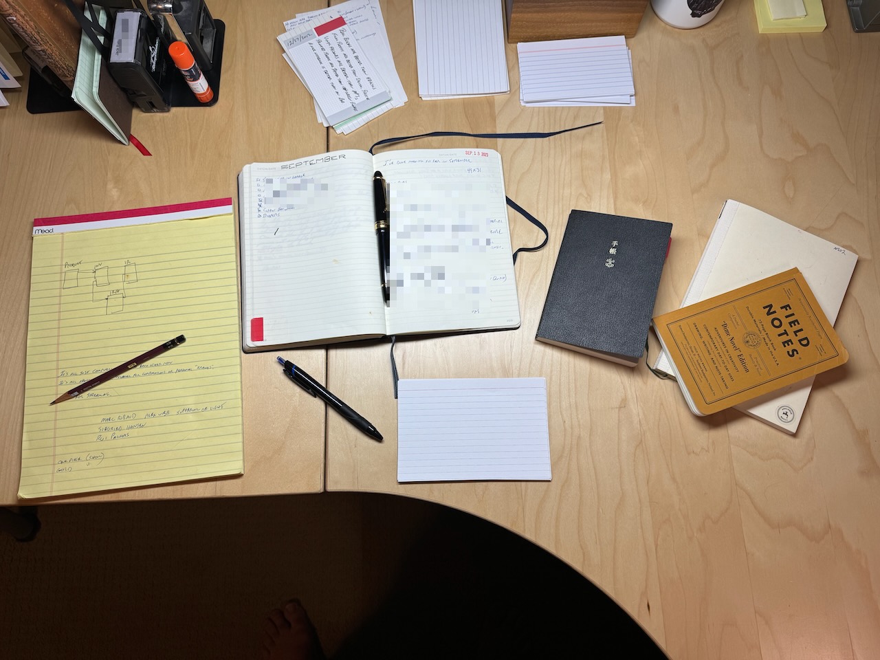 The notebooks I’m actively using right now. Seriously.
